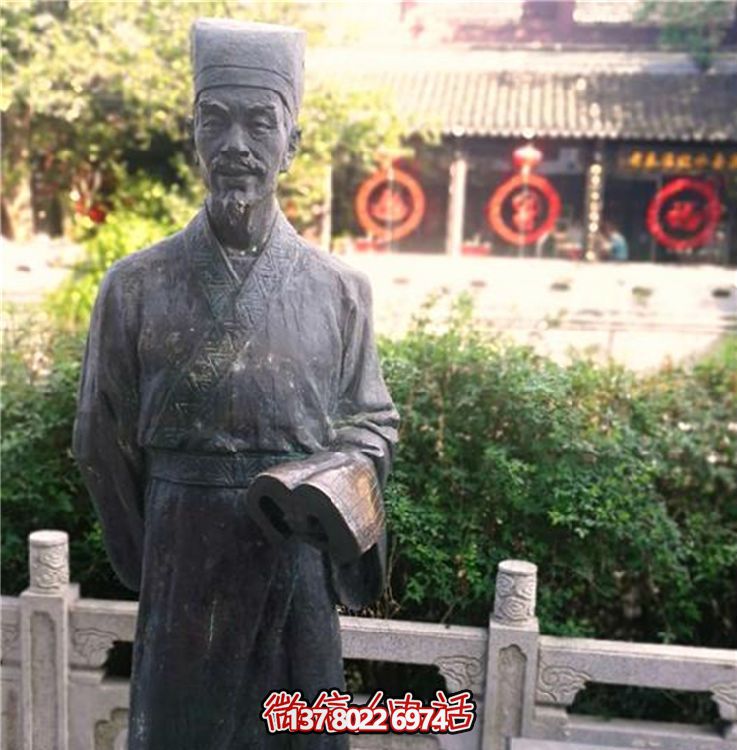玻璃鋼仿古銅雕塑，為校園景區(qū)增添古代人物風采