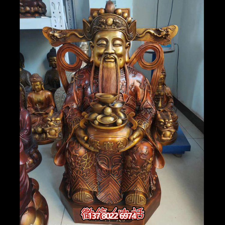 家用純銅鍛造財神爺雕塑——財源滾滾，祝福財運永久