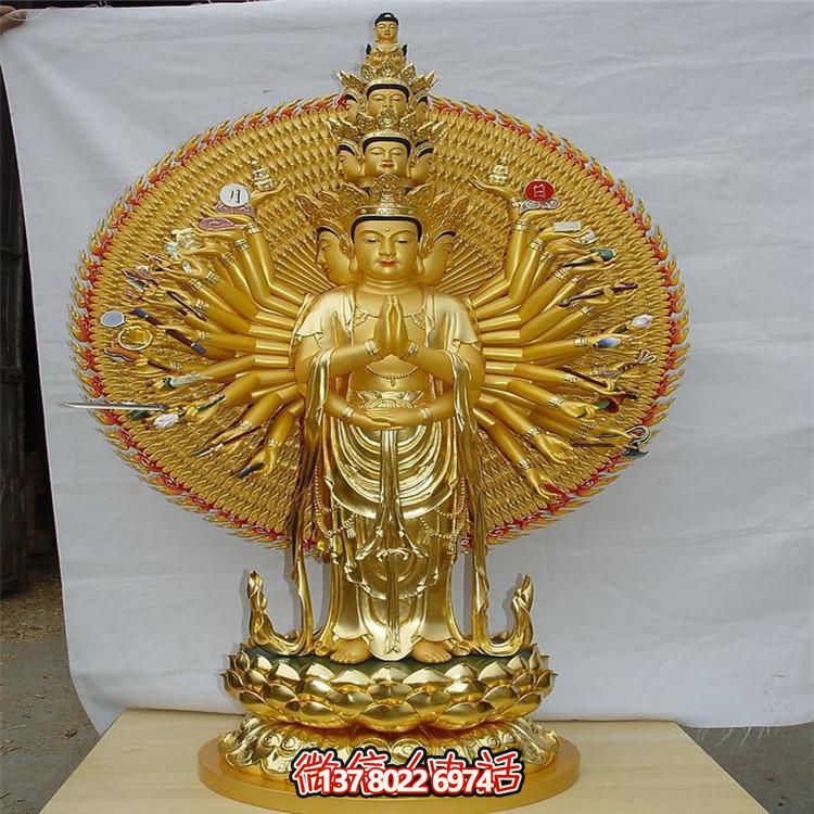 純金打造千手觀音雕塑，傳承宗教文化