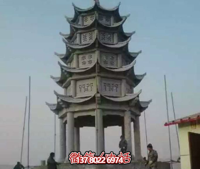 多層青石仿古塔涼亭，為你的寺院增添神秘氣息