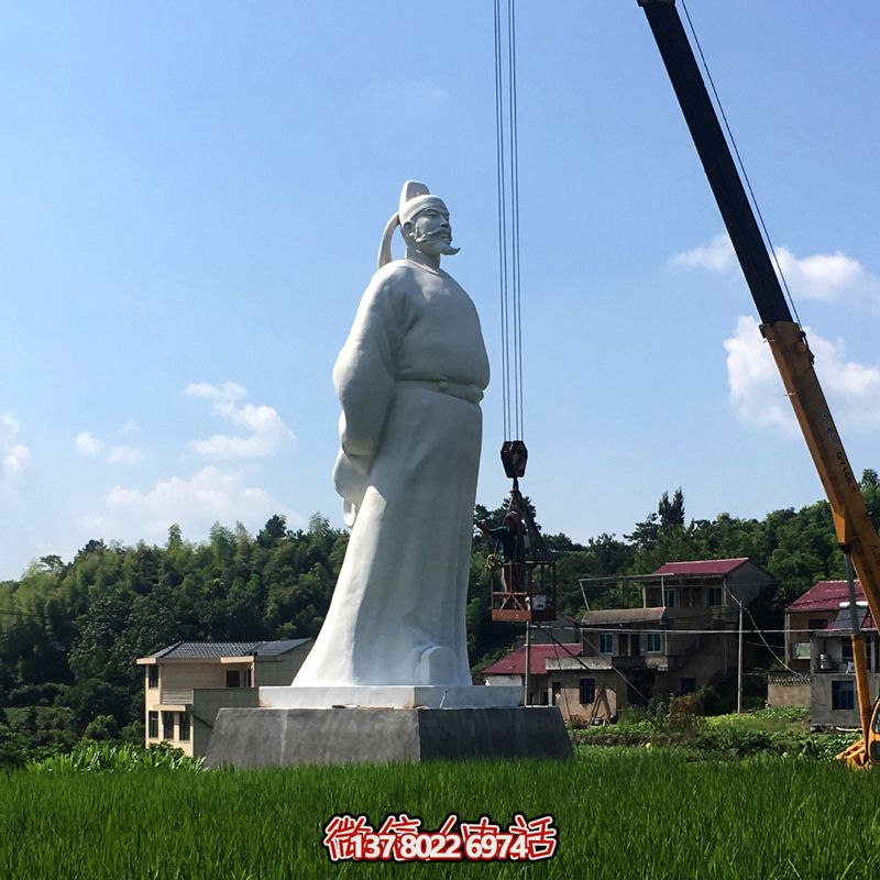 李白漢白玉雕塑，賞詩仙魅力，游覽大型景區公園