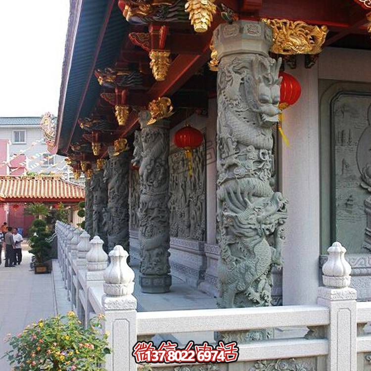 大理石雕刻的龍柱，點綴你家的廣場和寺院