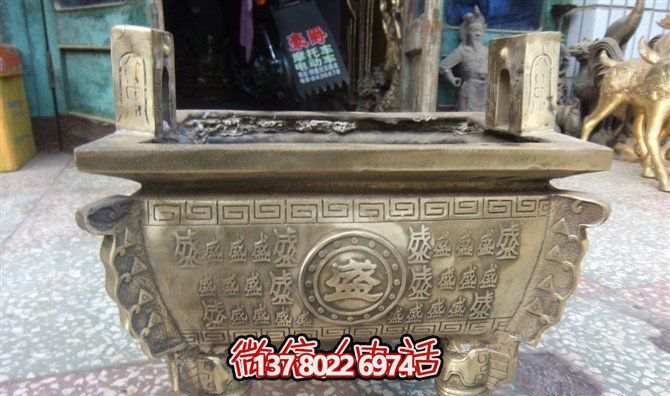 不銹鋼噴金烤漆創意香爐寺廟鼎雕塑