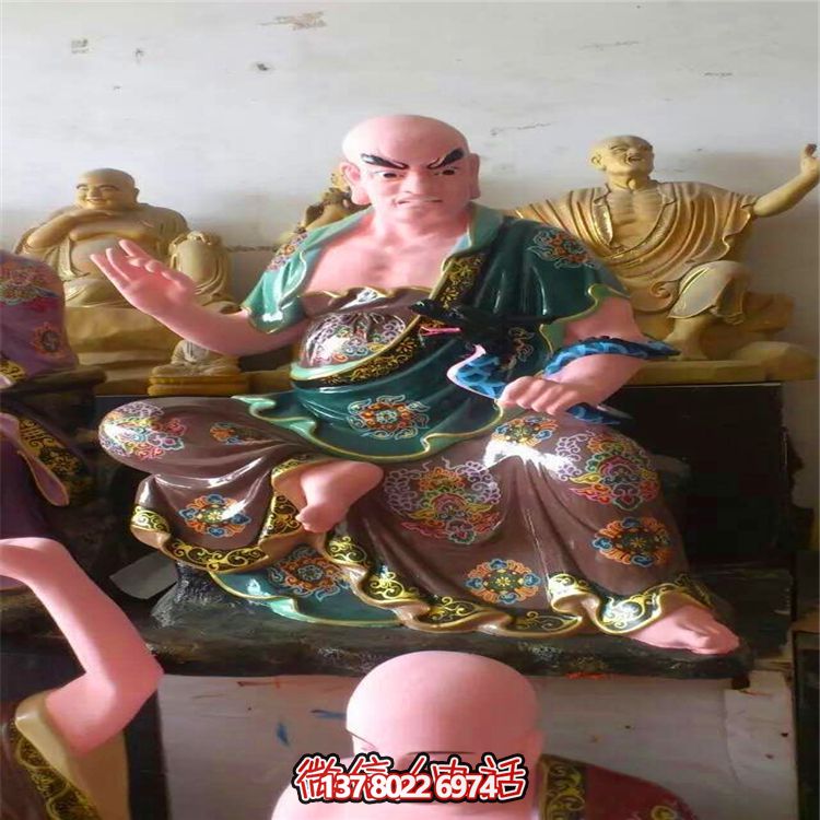玻璃鋼彩繪大型景觀(guān)玻璃鋼十八羅漢雕塑